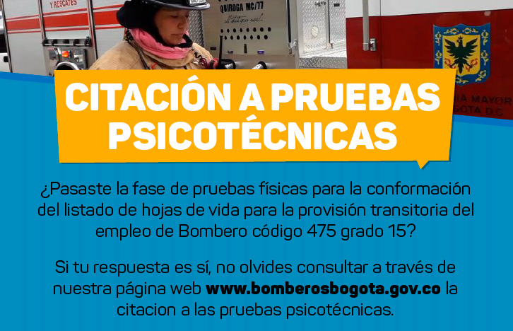 Citación a pruebas psicotécnicas