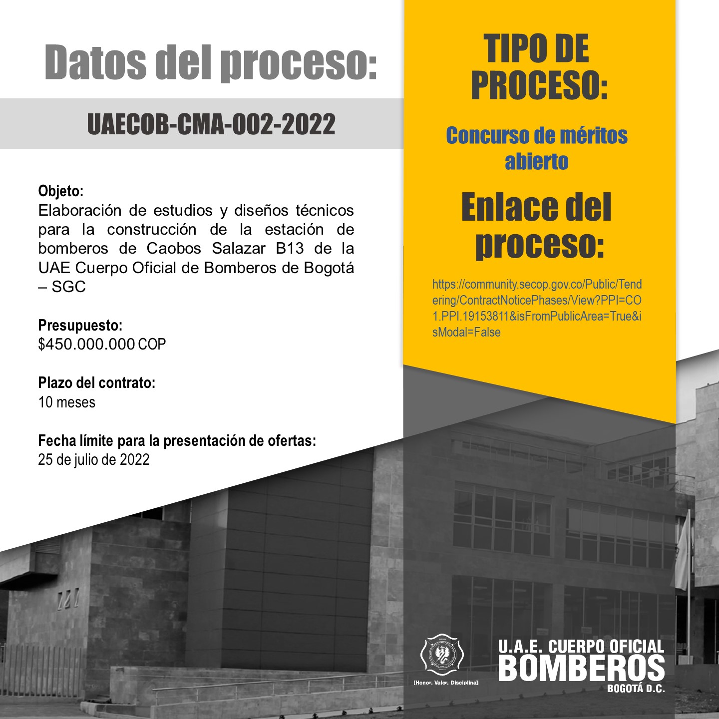 viso de convocatoria UAECOB-CMA-002-2022