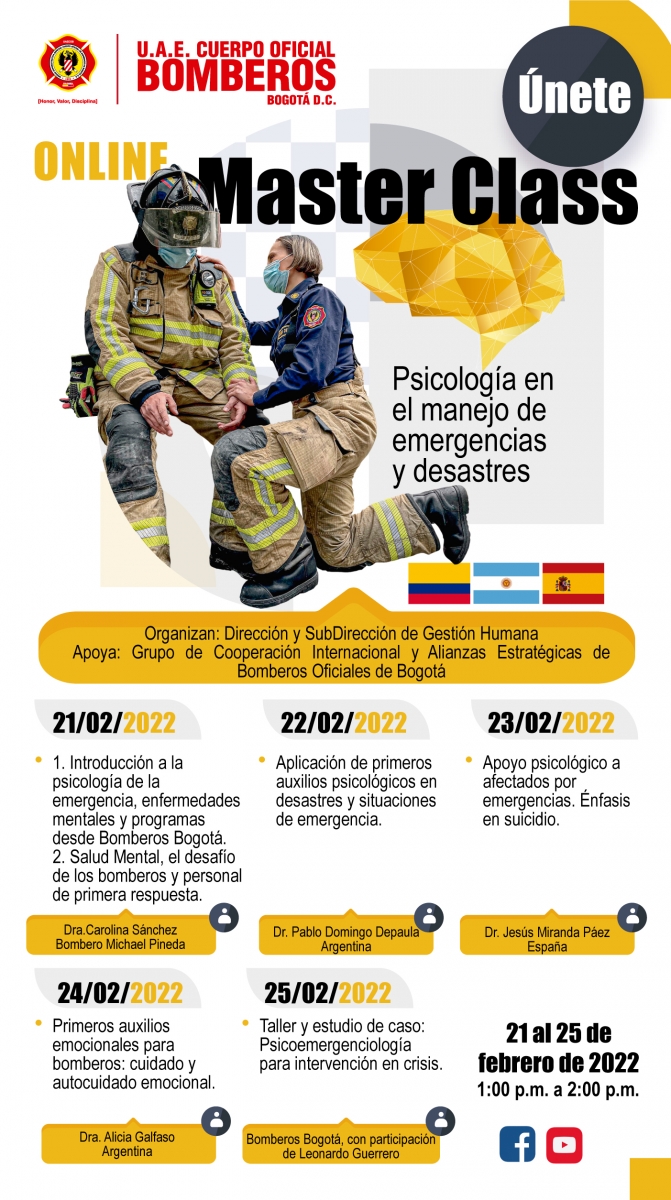 Inscríbete a la MasterClass Psicología en el manejo de emergencias y desastres 