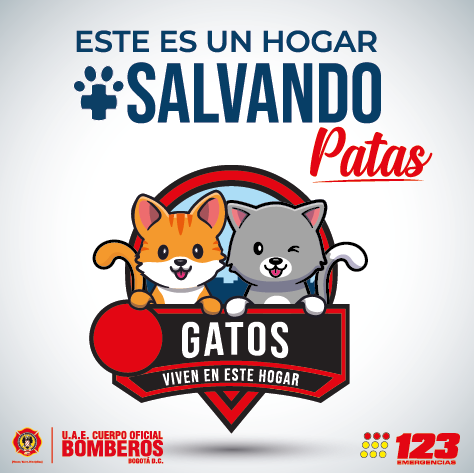 stiker de gatos salvando patas