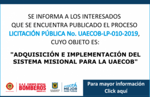 LICITACIÓN PÚBLICA No. UAECOB-LP-010-2019