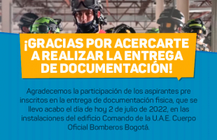 Gracias por acercarte a realizar la entrega de documentación