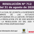 RESOLUCIÓN No. 712 del 31 de agosto de 2020