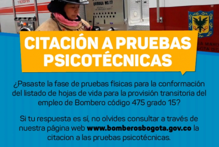 Citación a pruebas psicotécnicas