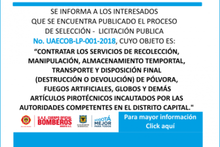 LICITACIÓN PÚBLICA No. UAECOB-LP-001-2018