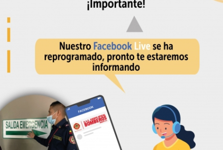 Nuestro Facebook Live se ha reprogramado pronto te estaremos informado